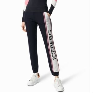 Iceberg Navy Logo Waistband Knitted Sweatpants size S